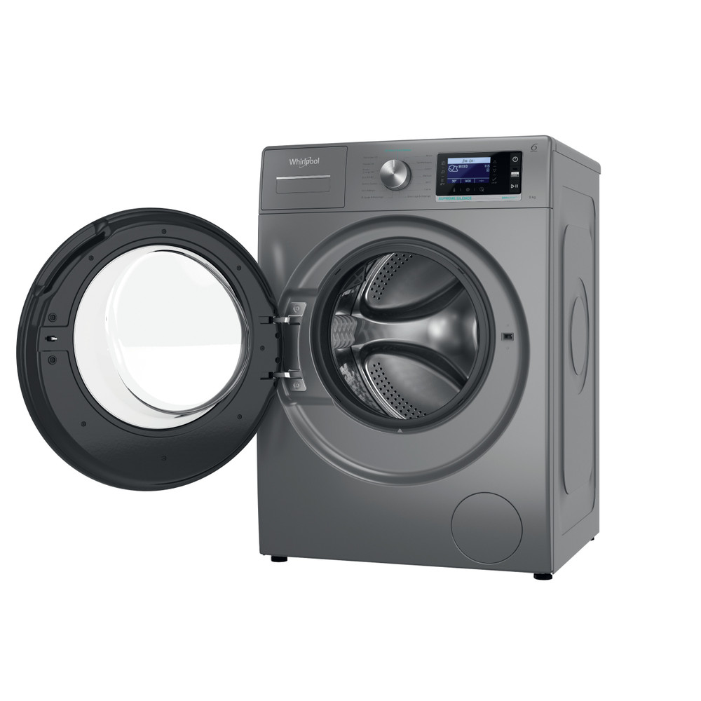 Whirlpool Lave-linge Pose-libre W6 W945SB FR Argent Front loader Perspective open