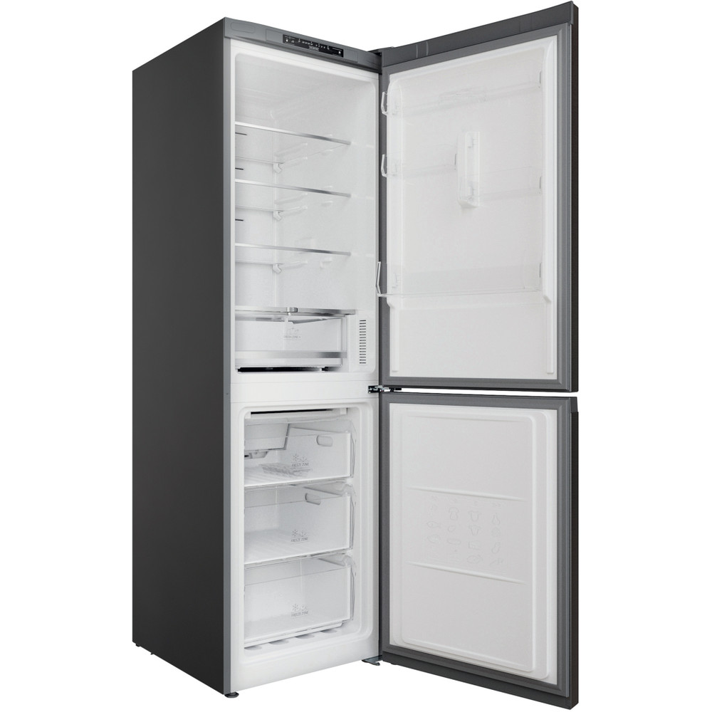 Bauknecht Køleskab/fryser kombination Fritstående KGN 18D13IN 2 Saturn Steel 2 doors Perspective open