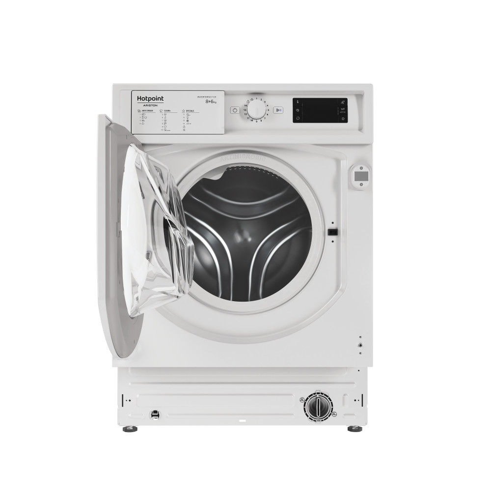 Hotpoint_Ariston Maşină de spălat rufe cu uscător Încorporabil BI WDHG 861484 EU Alb Încărcare frontală Frontal open