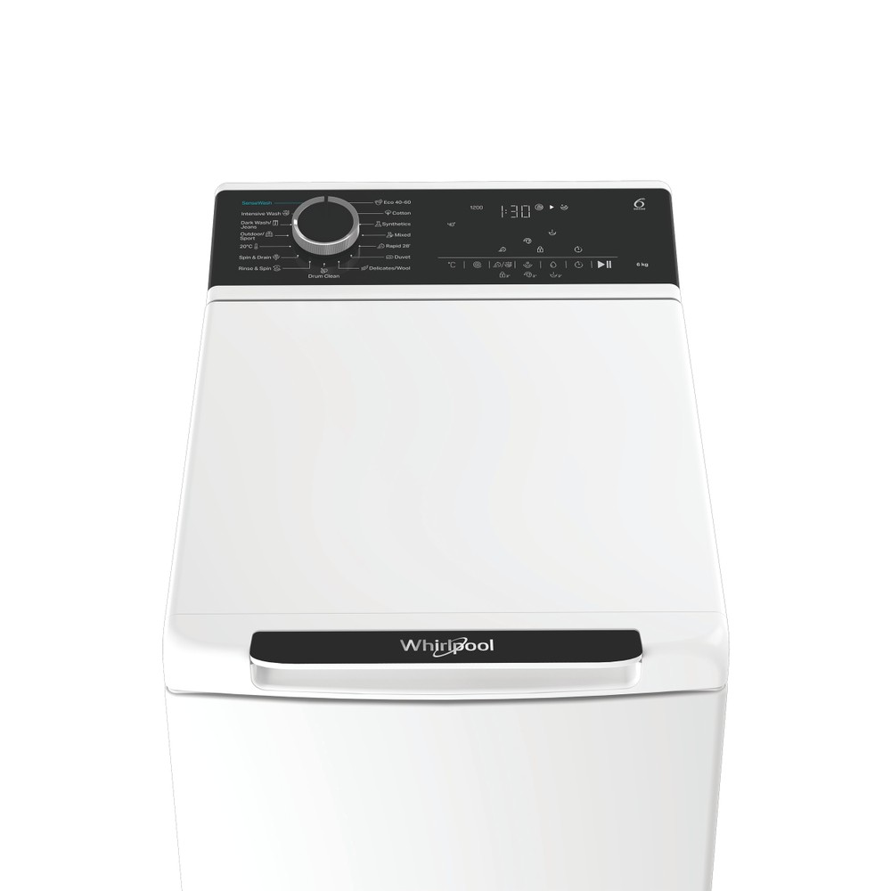 Whirlpool Perilica za rublje Samostojeći TW621DBSWEE Bijela Gornje punjenje A Control panel