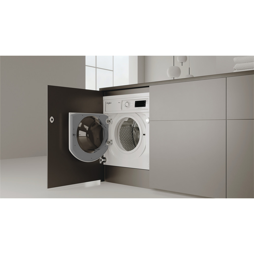 Whirlpool Mosó-szárító Beépíthető BI WDWG 961485 EU Fehér Elöltöltős Lifestyle perspective open