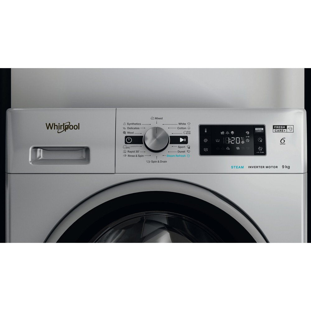 Whirlpool Maşină de spălat rufe Independent FFD 9469 SBSV EU Silver Încărcare frontală A Control panel