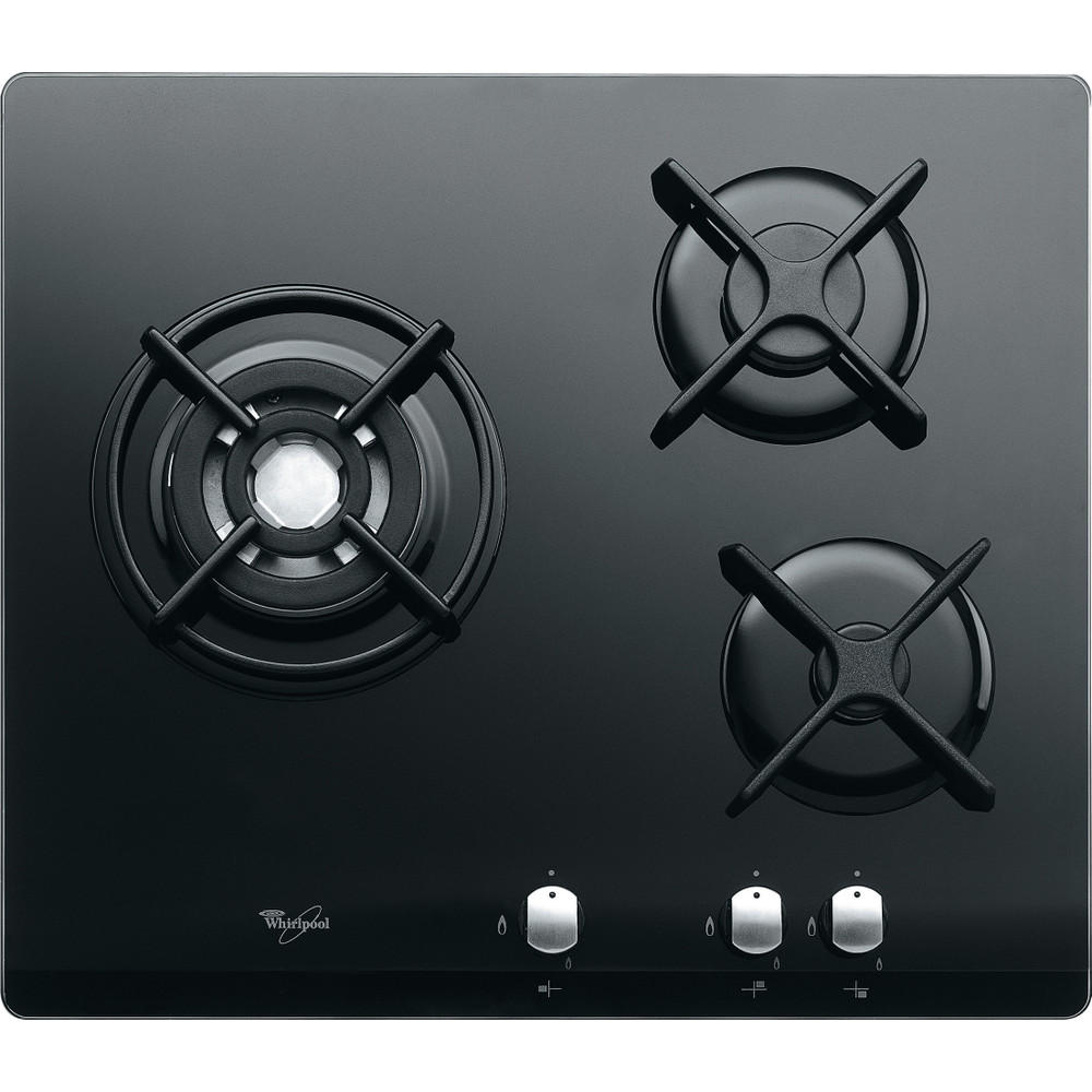 Whirlpool Encimera AKT 404/NB Negro Gas Lifestyle frontal