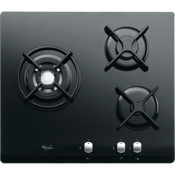 Whirlpool Table de cuisson AKT 404/NB Noir Gaz Lifestyle frontal