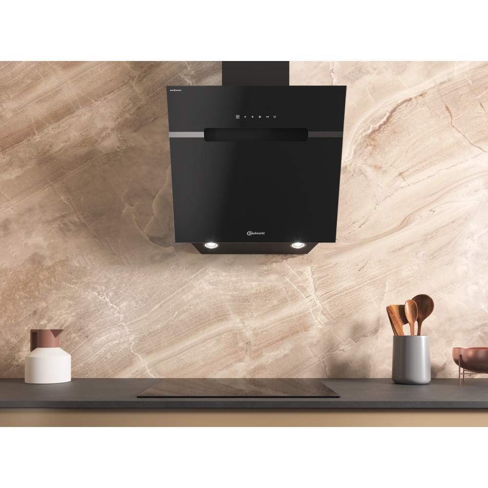 Bauknecht Hotte Encastrable BHVS 61F LT DP K Noir Bevestigd aan de muur Electronique Lifestyle frontal