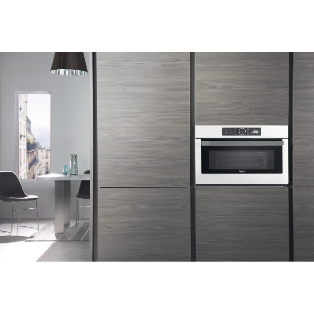 Whirlpool Mikrovalna pećnica Ugradbeni AMW 730/WH Bijela Elektronička 31 Mikrovalovi + funkcija roštilja 1000 Lifestyle frontal