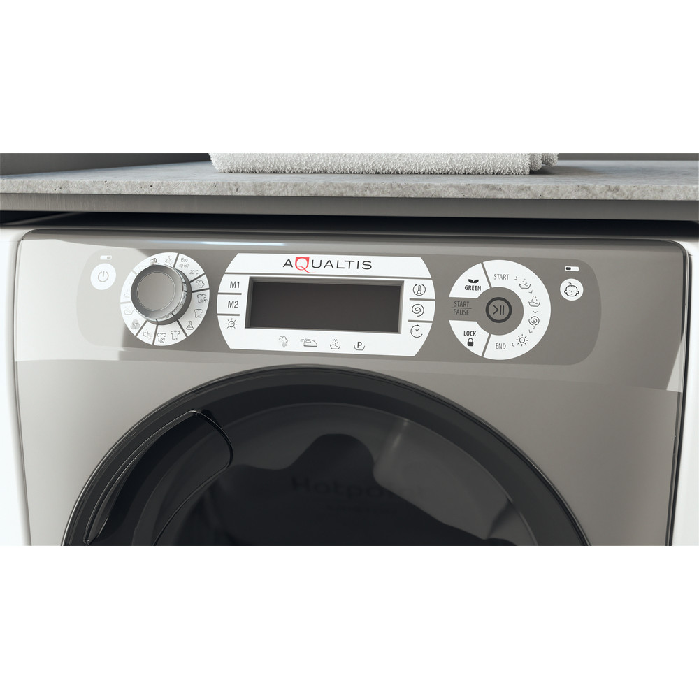 Hotpoint_Ariston Lavante-séchante Pose-libre AQD1072D 697 EU/A N Blanc Lave-linge frontal Lifestyle control panel