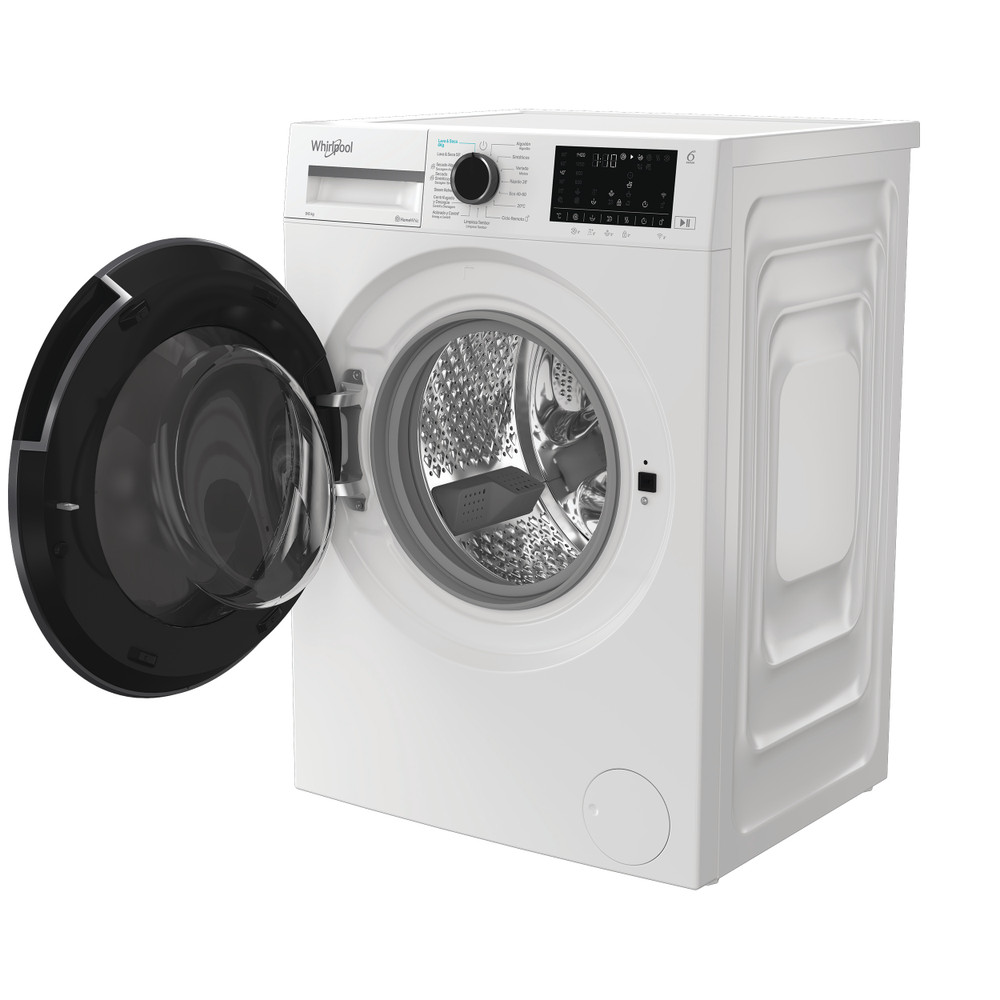 Whirlpool Lavadora secadora Libre instalación WAD 9636W SPT Blanco Cargador frontal Perspective open