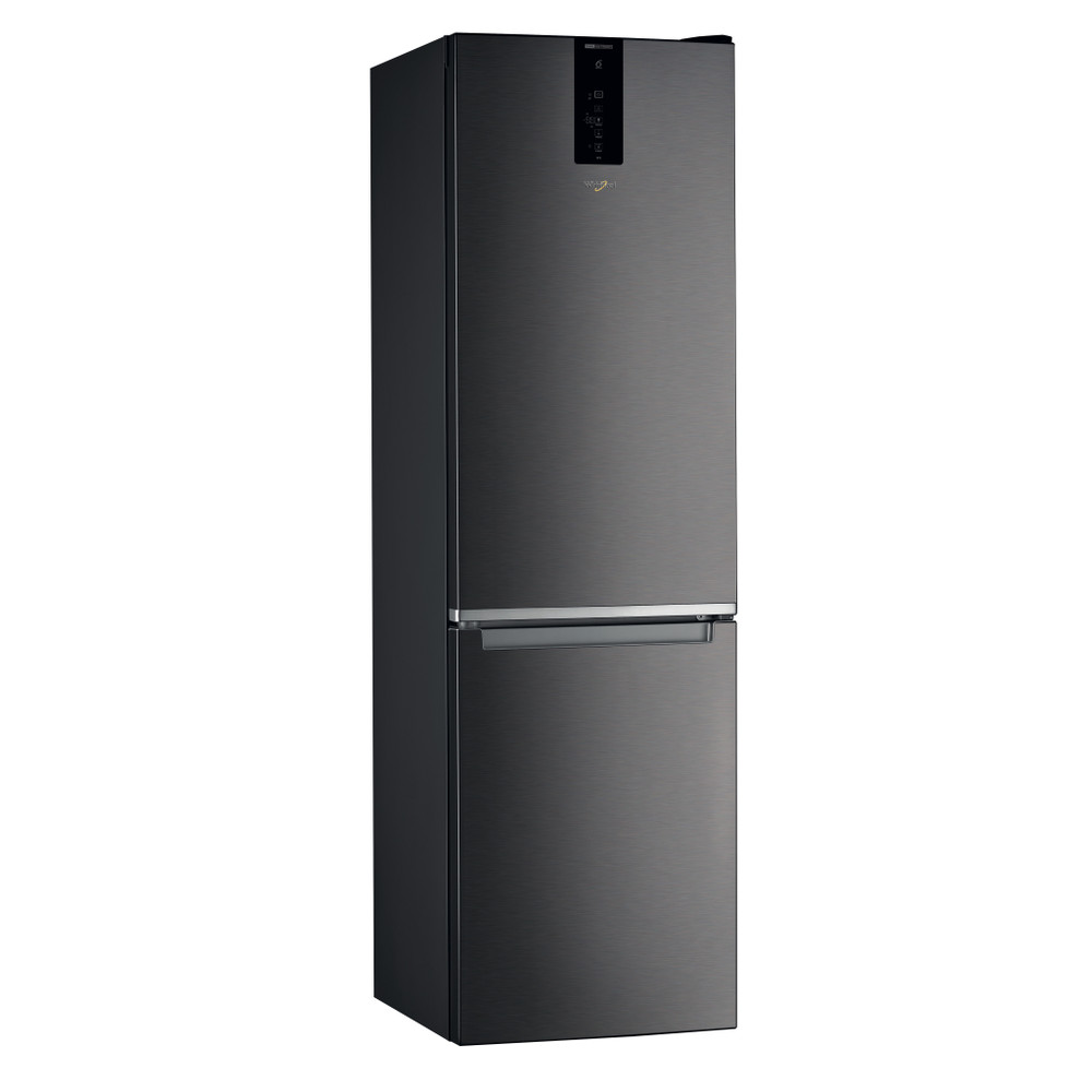Whirlpool Hűtő/fagyasztó kombináció Szabadonálló W9 931D KS 3 Fekete/Inox 2 doors Perspective