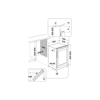 Whirlpool Vinotéka Vstavané WHWBU60D2B Čierna Technical drawing