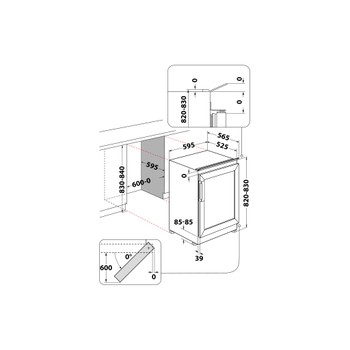 Whirlpool Cave de vieillissement Encastrable WHWBU60D2B Noir Technical drawing