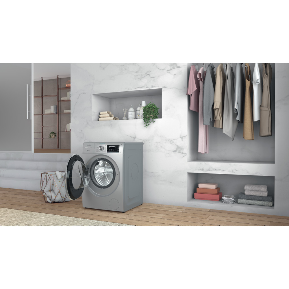 Whirlpool Máquina de lavar roupa Livre Instalação W8 W946SR SPT Prata Carga Frontal A Lifestyle perspective open