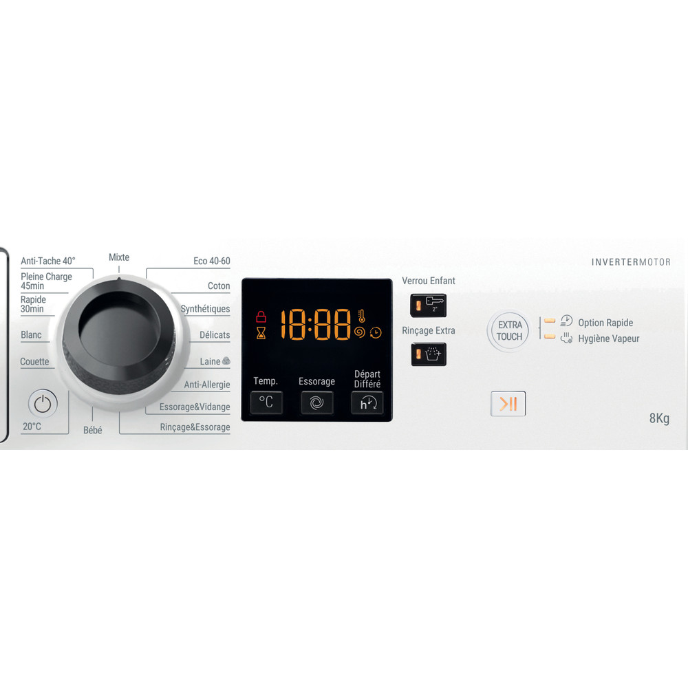 Hotpoint_Ariston Lave-linge Pose-libre NS8469WKFR Blanc Lave-linge frontal A Program