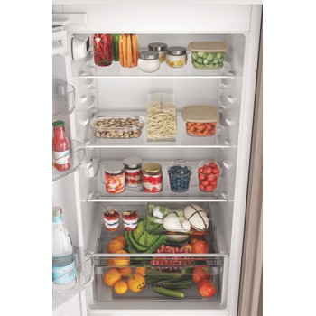 Indesit Комбиниран хладилник с камера Вграден INC18D021A1 Бял 2 врати Drawer