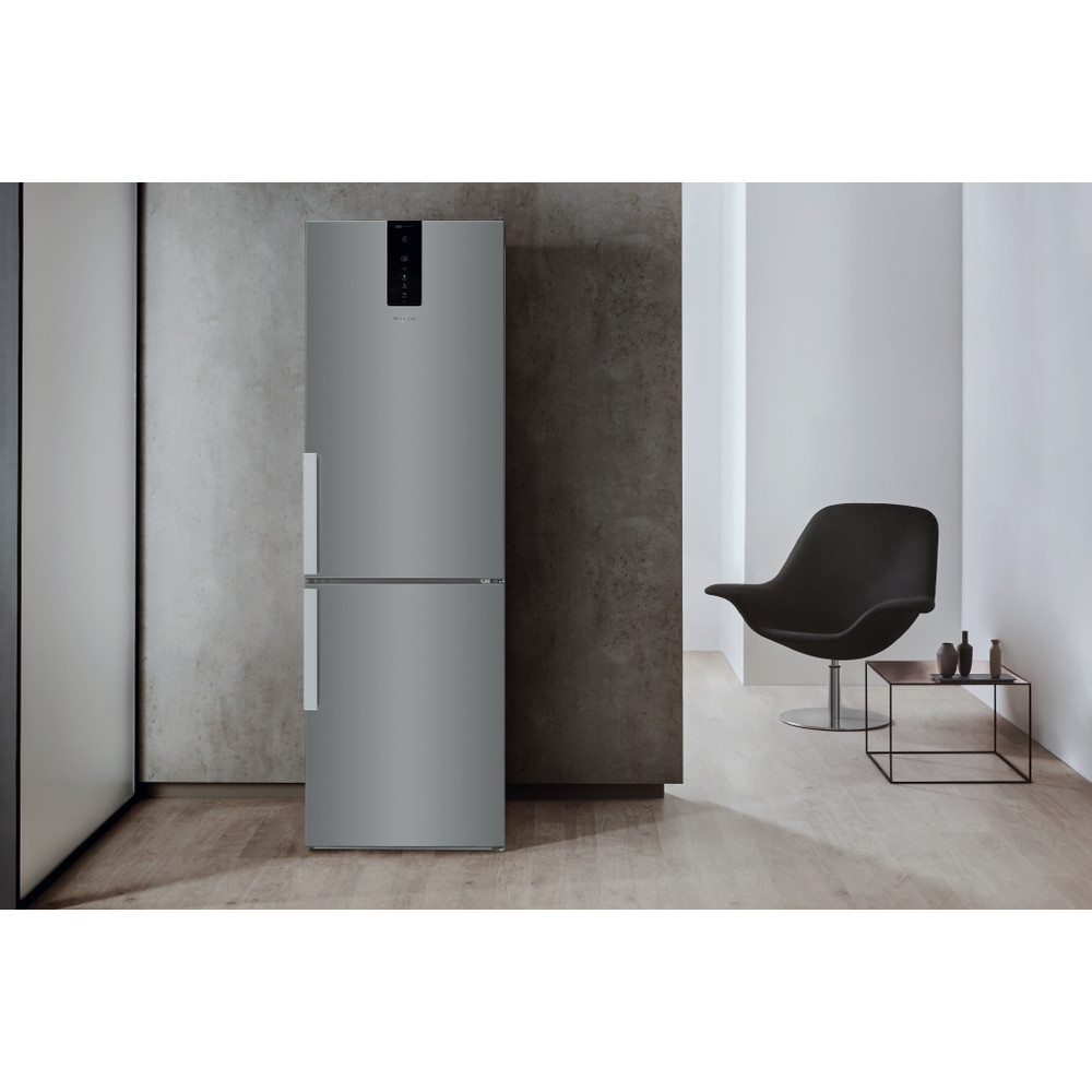 Whirlpool Combiné réfrigérateur congélateur Pose-libre W9 821D OX H 2 Optic Inox 2 portes Lifestyle frontal