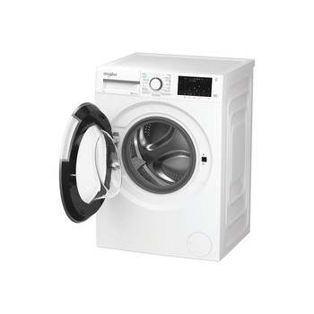 Whirlpool Lave-linge Pose-libre WAM 87W BE Blanc Frontal A Perspective open