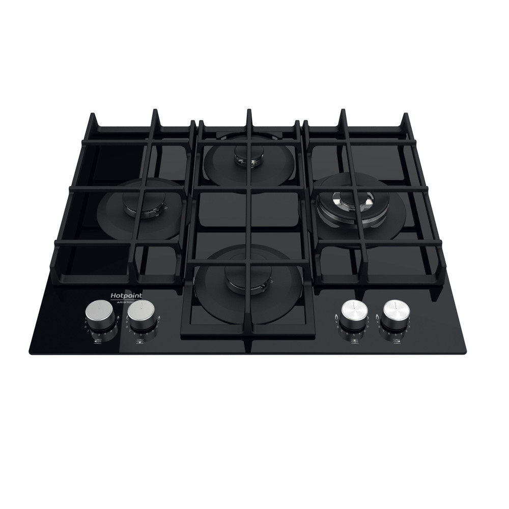 Hotpoint_Ariston Encimera HAGS 62F/BK Negro Gas Frontal top down