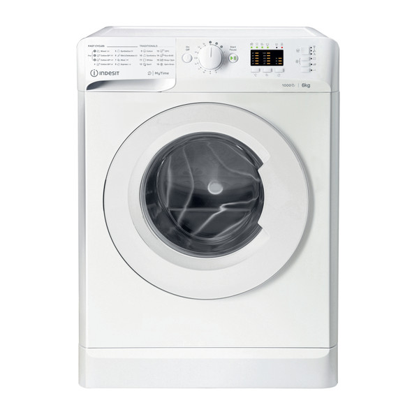 „Indesit“ Skalbimo mašina Laisvai pastatoma MTWSA 61053 W EE Balta Pakraunama iš priekio D Frontal