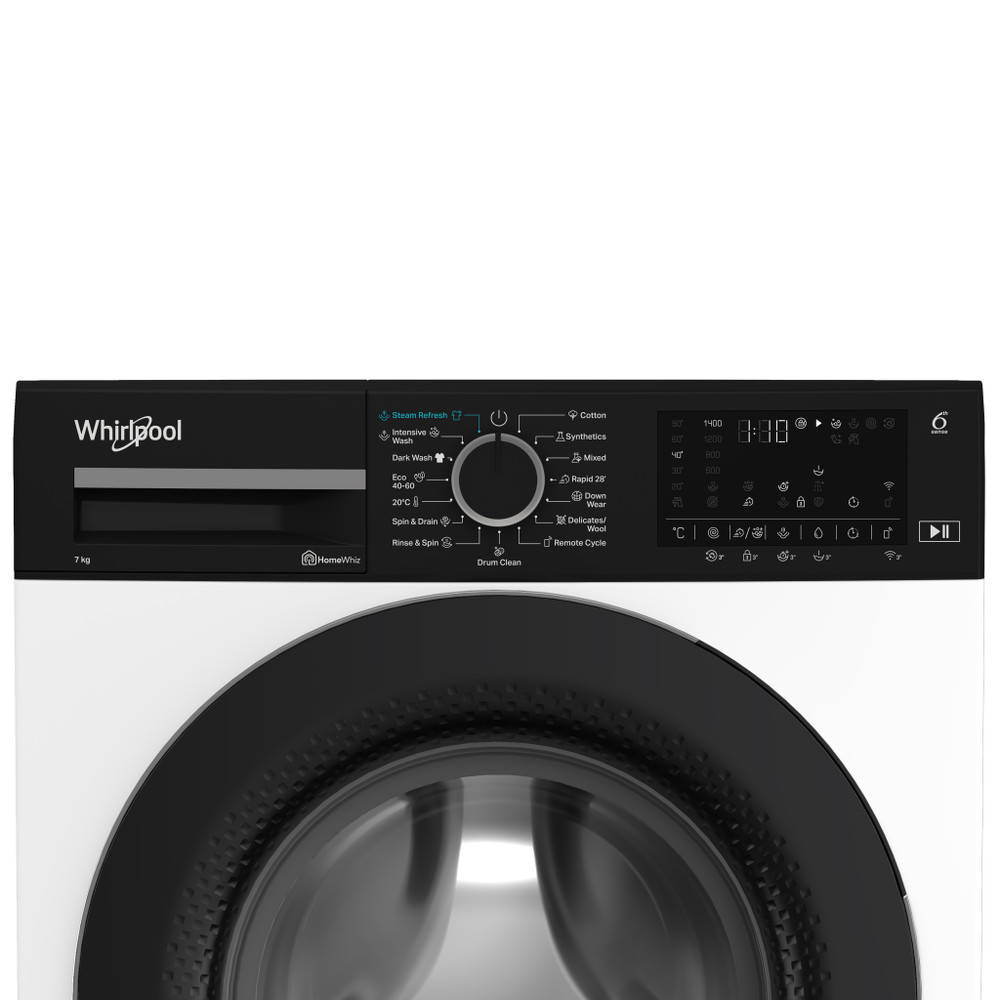 Whirlpool Maşină de spălat rufe Independent WAM 764WKB EE Alb Încărcare frontală A Control panel