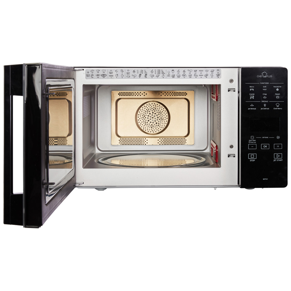 Whirlpool Mikrovlnná rúra Voľne stojace MCP 349 BL Čierna Elektronické 25 Mikrovlny kombi 800 Frontal open