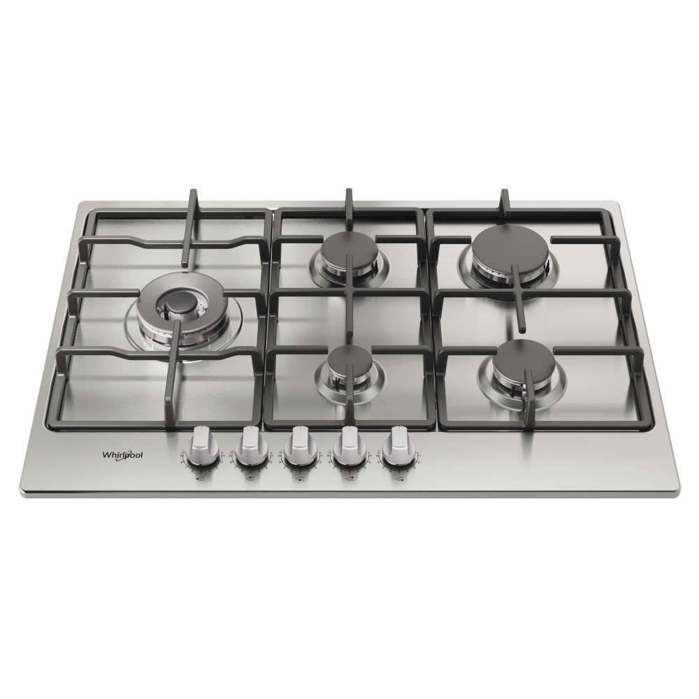 Whirlpool Table de cuisson TGML 761 IX R Inox Gaz Frontal top down