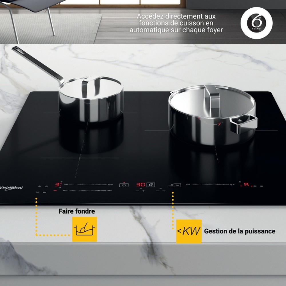 Whirlpool Table de cuisson WS S8460 NE Noir Induction vitroceramic Lifestyle detail