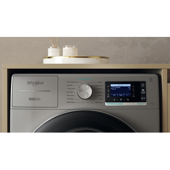 Whirlpool Washing machine Freestanding W8 09ADS SILENCE UK Silver Front loader A Control panel