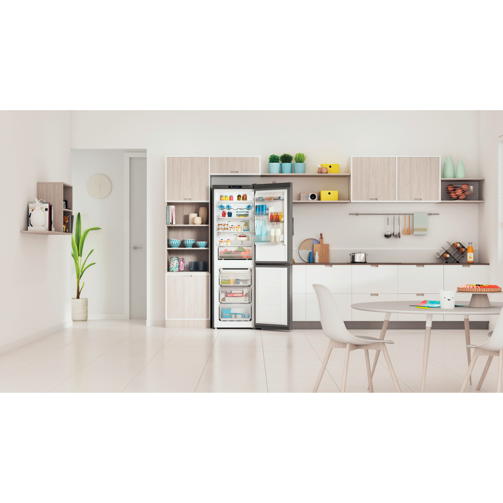 Indesit Холодильник с морозильной камерой Отдельно стоящий INFC8 TI21X 0 Inox 2 doors Lifestyle frontal open