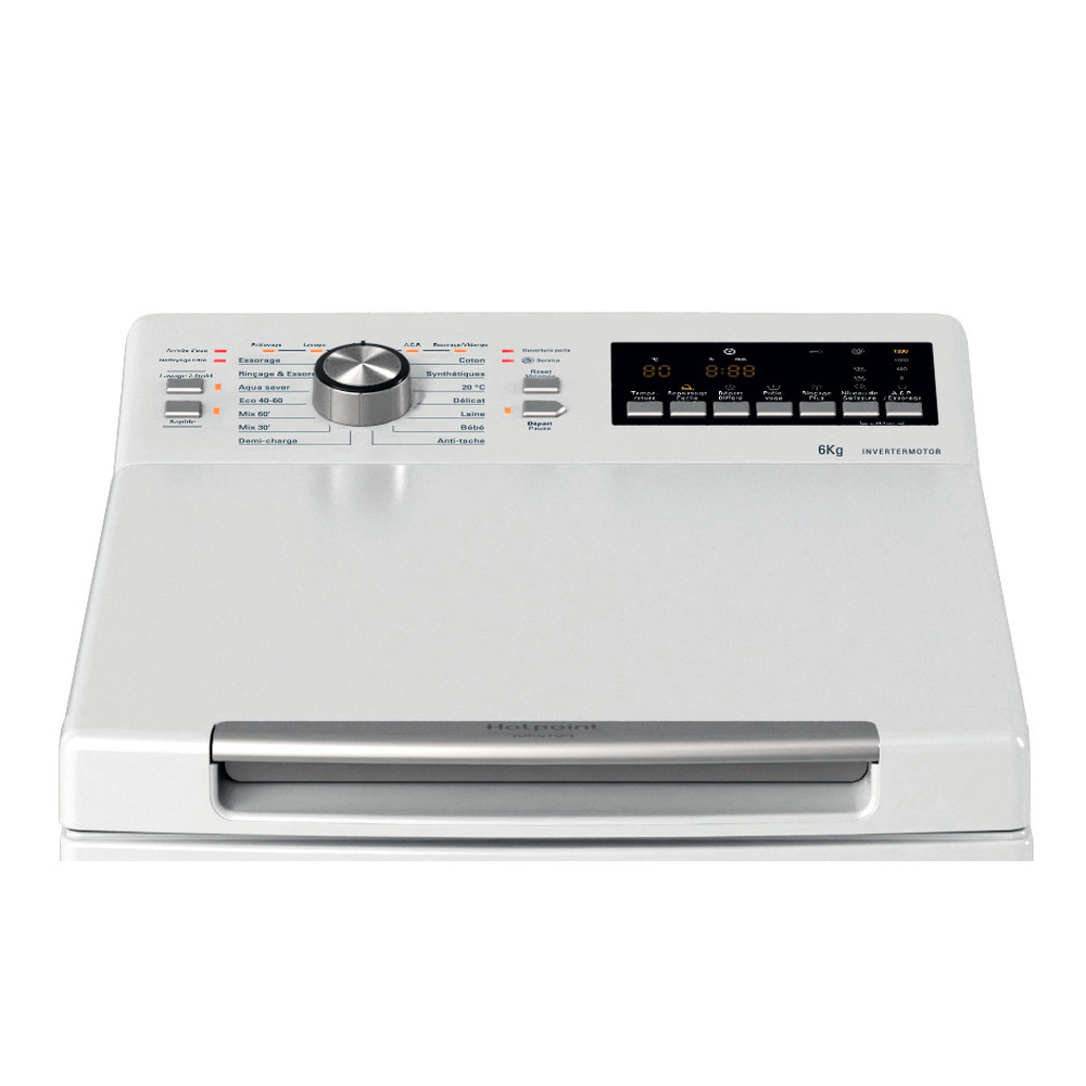 Hotpoint_Ariston Lave-linge Pose-libre WMTG 6261 FR Blanc Lave-linge top A Control panel
