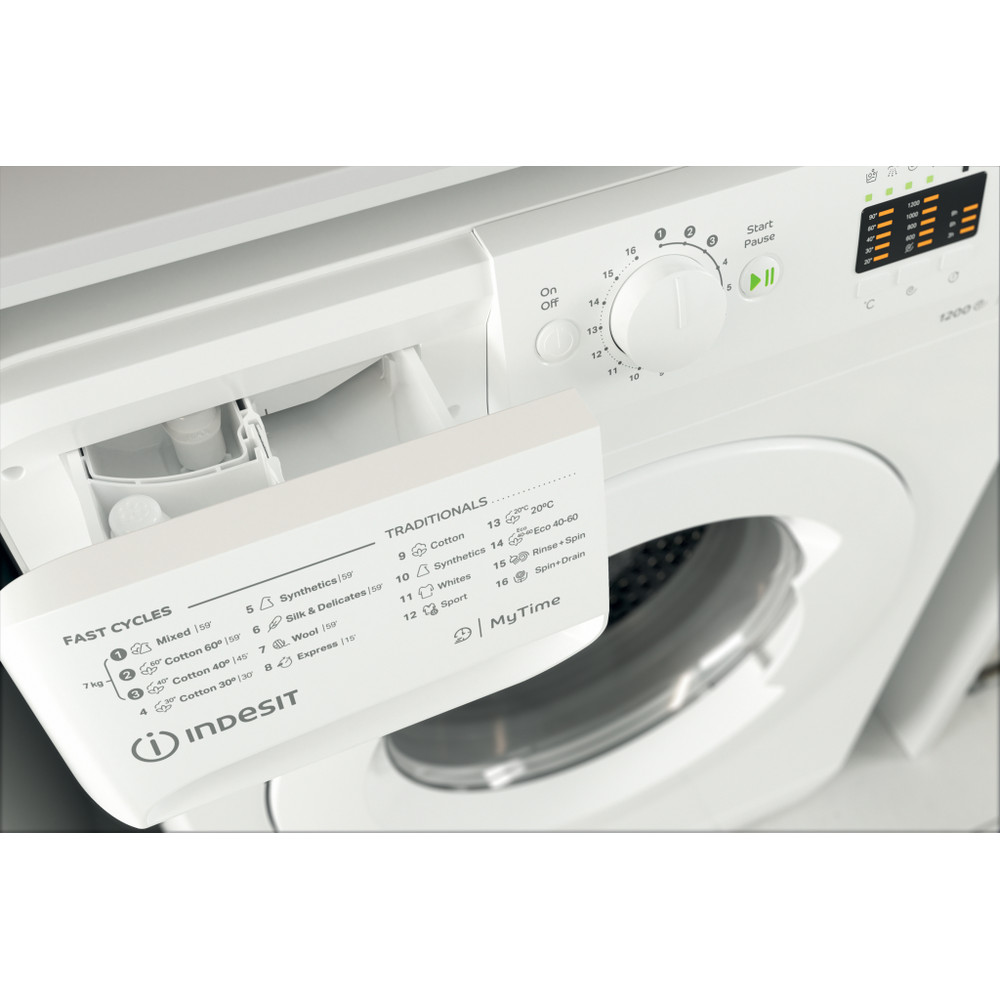 Indesit Πλυντήριο ρούχων Ελεύθερο MTWA 71252 W EE Λευκό Front loader Ε Drawer