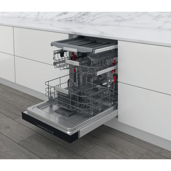 Whirlpool Diskmaskin Inbyggda WUO 3T333 PF Underbyggd D Perspective open