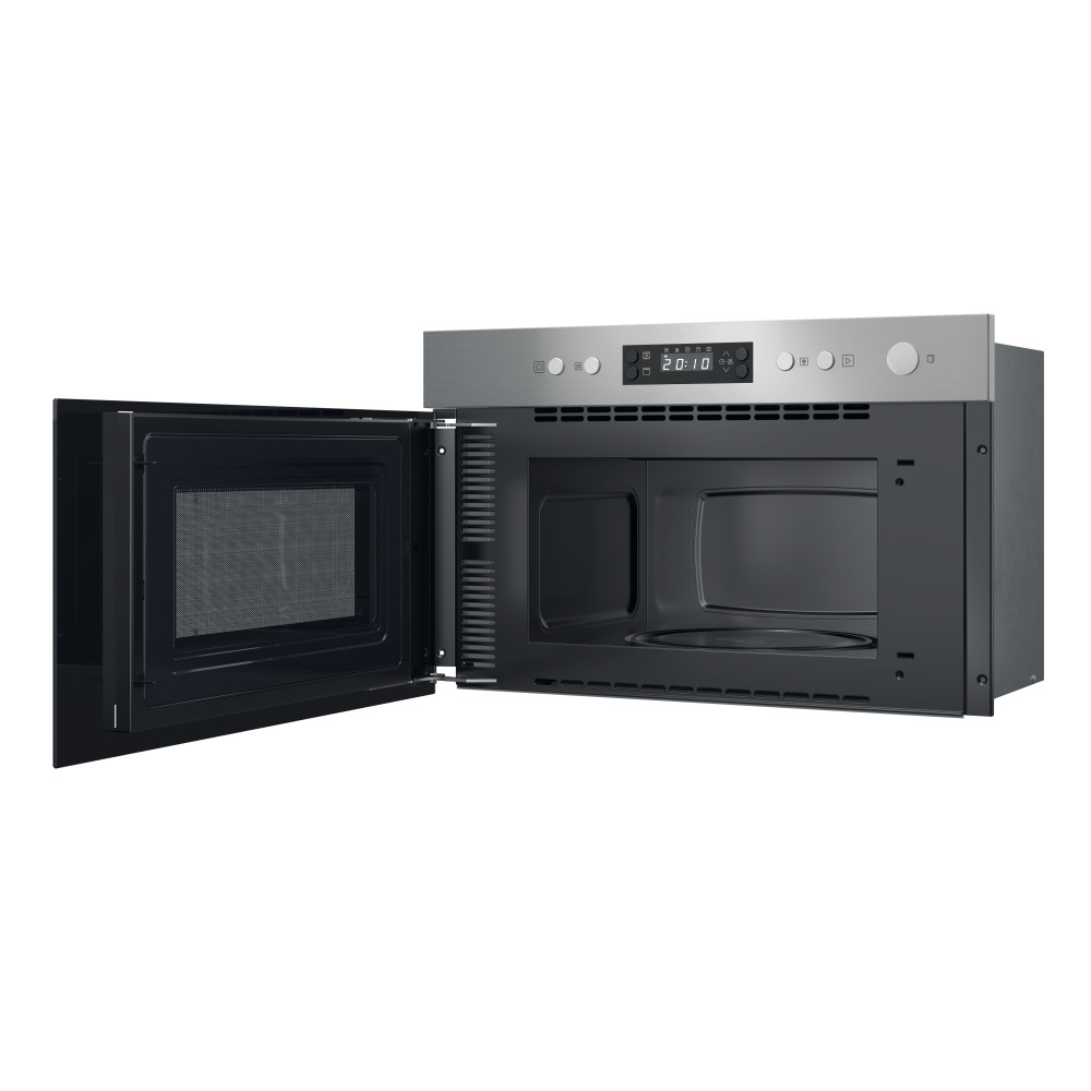 Hotpoint Microwave Built-in HPM K12C XUK Stainless Steel Electronic 22 MW+Grill function 750 Perspective open