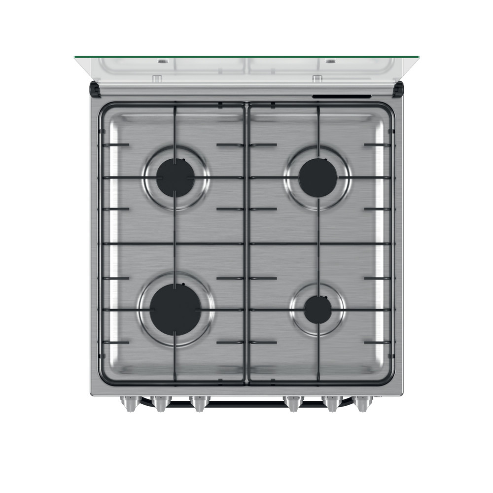 Hotpoint_Ariston Aragaz HS67G1PCX/FR Inox Gaz Frontal top down