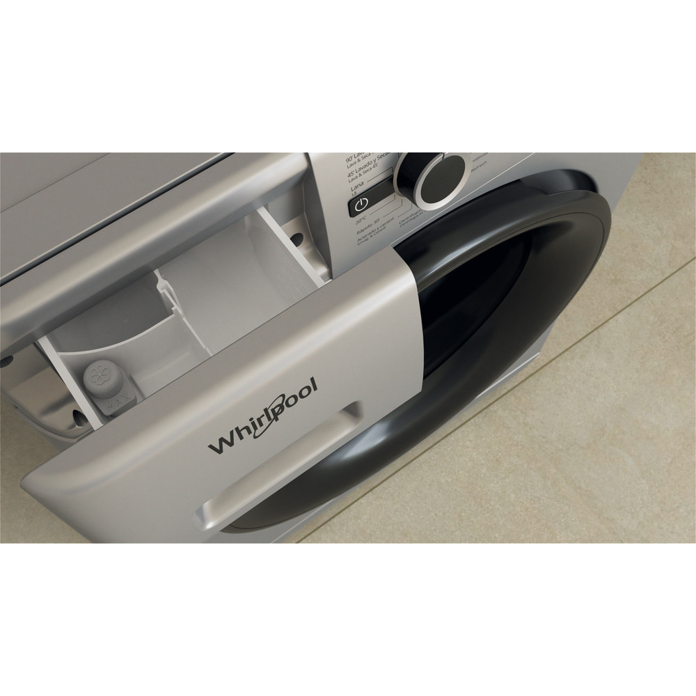 Whirlpool Lavadora secadora Libre instalación FWDG 961483 SBV SPT N Plata Cargador frontal Drawer