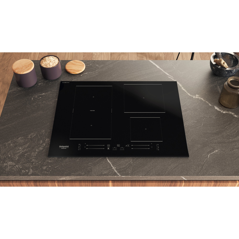 Hotpoint_Ariston Placa HS 1865C CPBF Preto Induction vitroceramic Lifestyle frontal top down