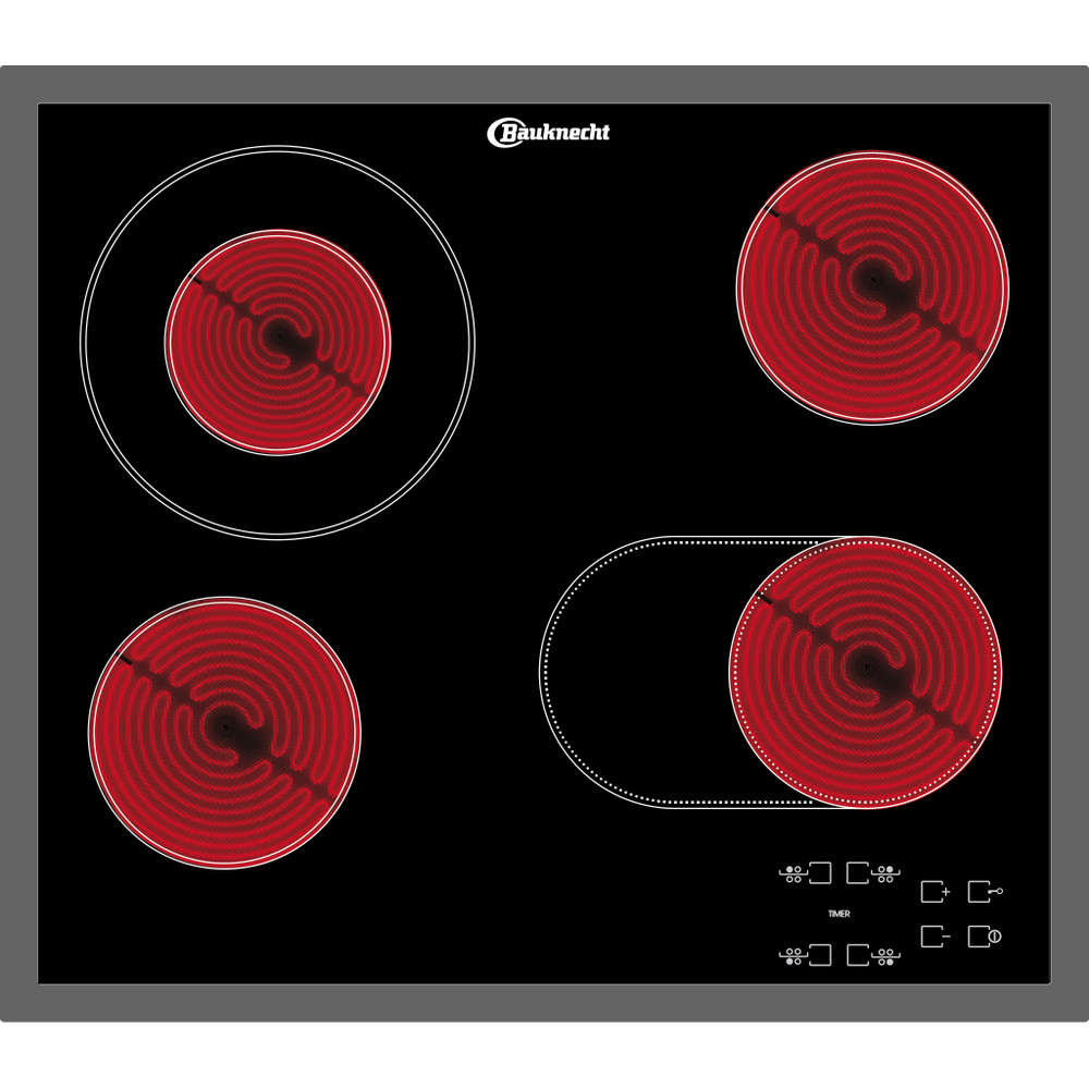 Bauknecht Kochfelder CTAR 7642 IN Schwarz Radiant vitroceramic Frontal