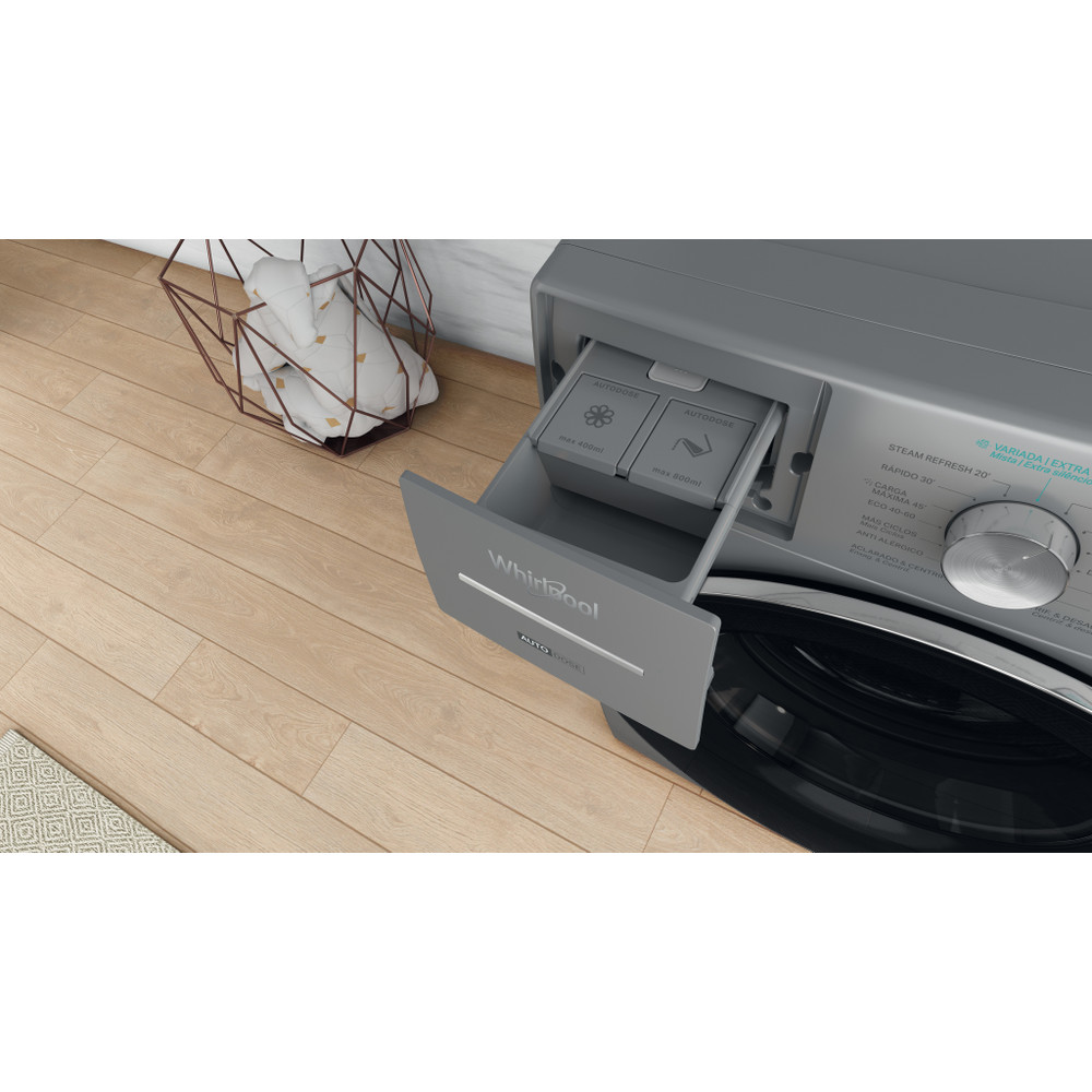 Whirlpool Máquina de lavar roupa Livre Instalação W8 W946SR SPT Prata Carga Frontal A Drawer