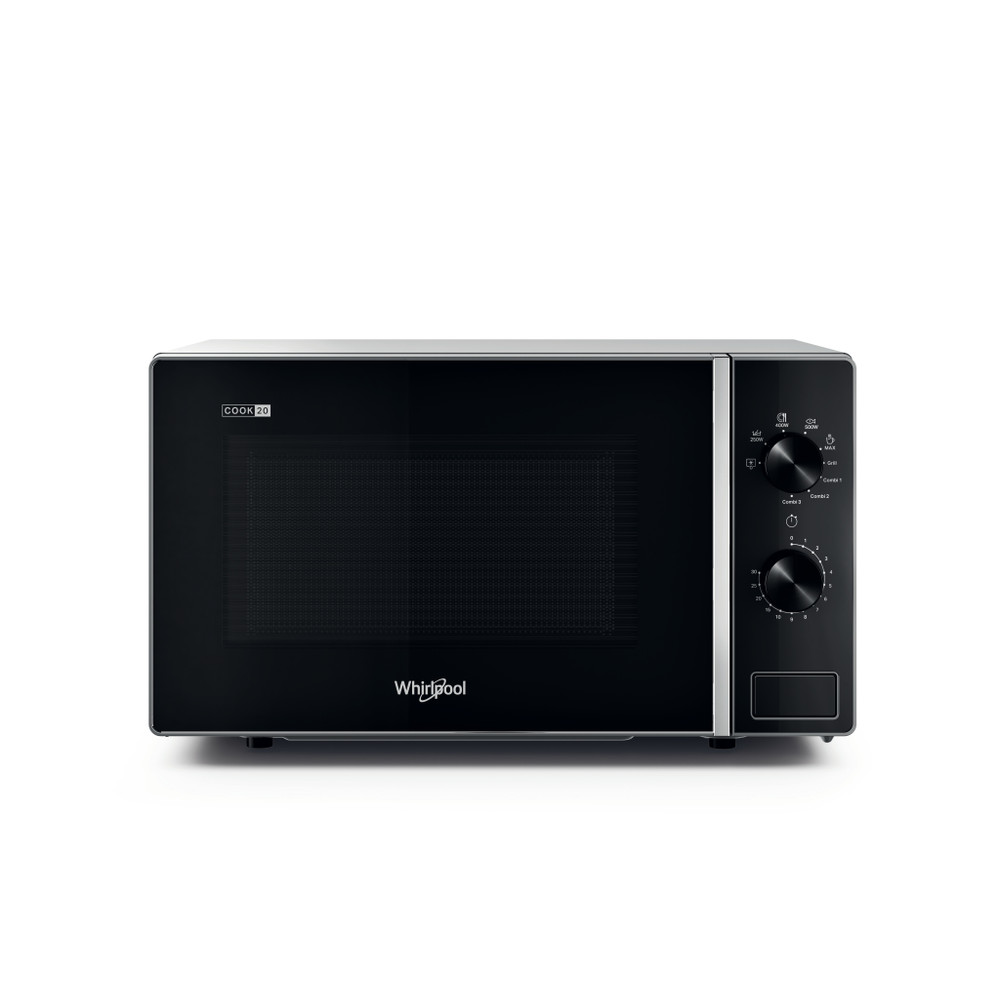 Whirlpool Mikrovlnná rúra Voľne stojace MWP 103 SB Striebornočierna Mechanické 20 Mikrovlny + Gril 700 Frontal
