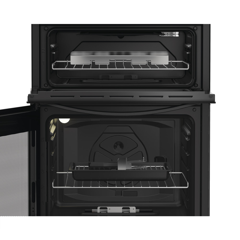 Indesit Double Cooker IDG6GB Black A+ Lifestyle frontal open