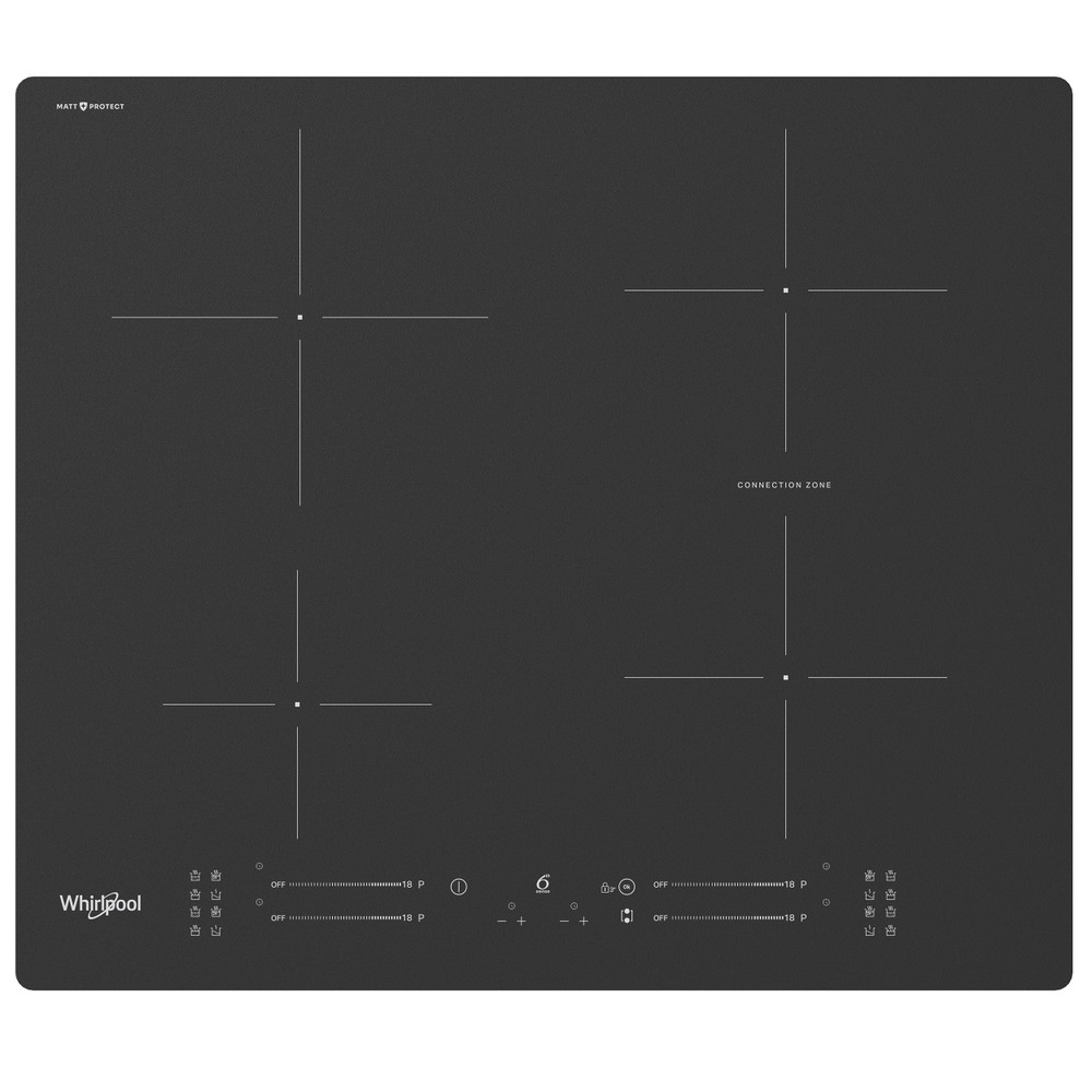 Whirlpool Kookplaat WB S2560 NE BM Zwart Induction vitroceramic Frontal top down