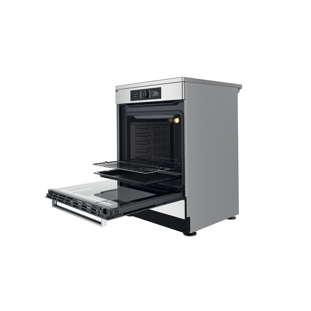 Whirlpool Cuisinière WS68IB8ACX/FR Inox Non Perspective open