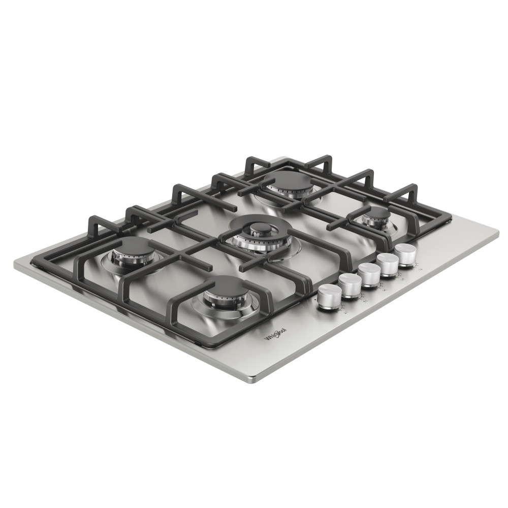 Whirlpool Table de cuisson TKRL 761 IX K Inox Gaz Perspective
