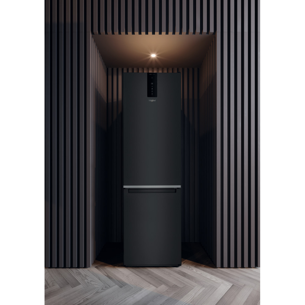 Whirlpool Hűtő/fagyasztó kombináció Szabadonálló W9 931D KS Fekete/Inox 2 doors Lifestyle frontal