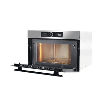 Whirlpool Mikrovågsugn Inbyggda AMW 730/IX Stainless steel Elektronisk 31 MW+grillfunktion 1000 Perspective open