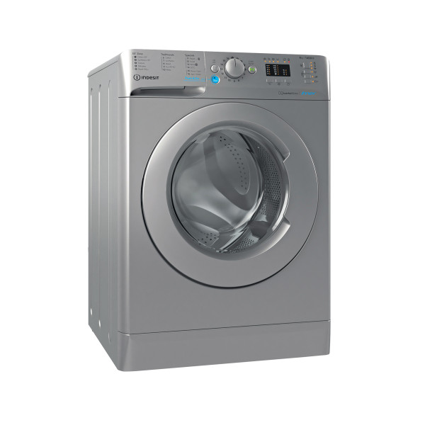 Indesit Washing machine Free-standing BWA 81485X S UK N Silver Front loader B Perspective