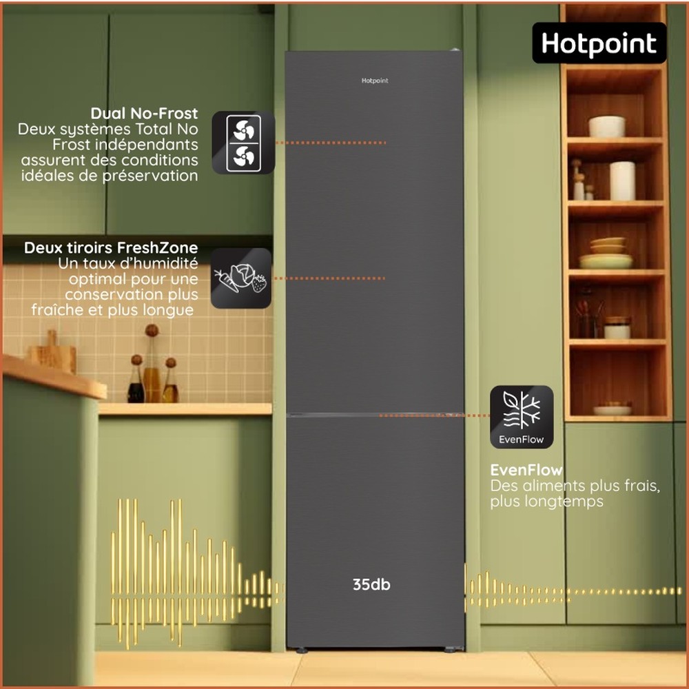 Hotpoint Combiné Pose-libre HPK 25403 XBR6E Pet Inox 2 portes Lifestyle detail