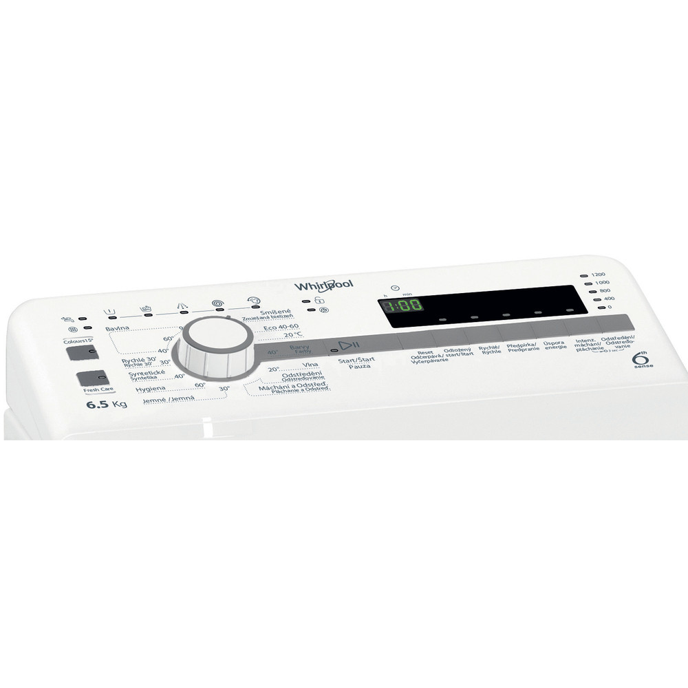 Whirlpool Práčka Voľne stojace TDLR 65230SS CS/N Biela Zhora plnená D Control panel