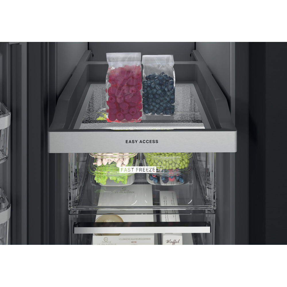 Whirlpool Side-by-Side Szabadonálló WQ9I FO1BX Black Steel Drawer