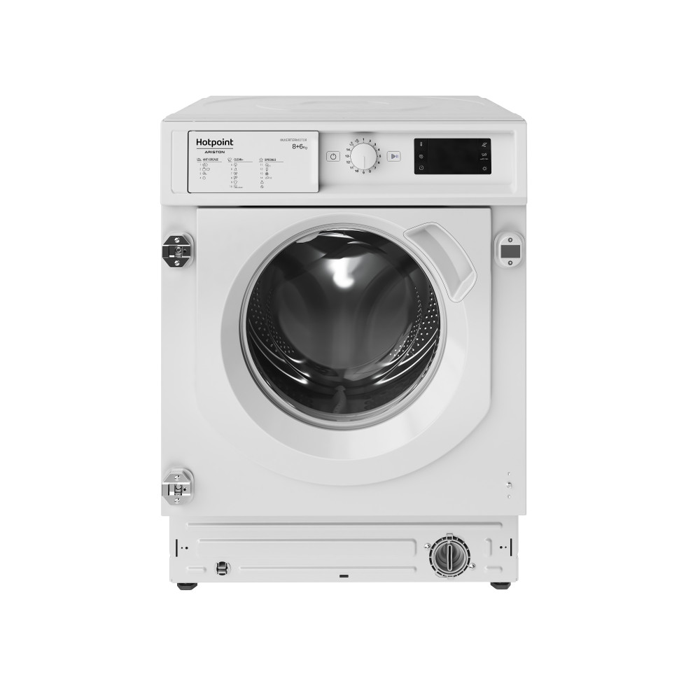 Hotpoint_Ariston Maşină de spălat rufe cu uscător Încorporabil BI WDHG 861485 EU Alb Încărcare frontală Frontal