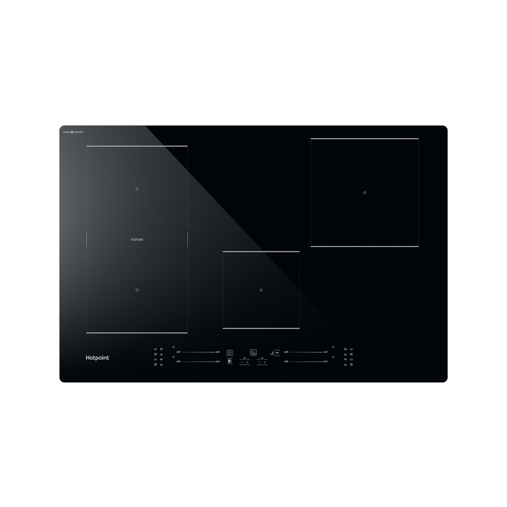Hotpoint HOB TS 6477C CPNE Black Induction vitroceramic Frontal